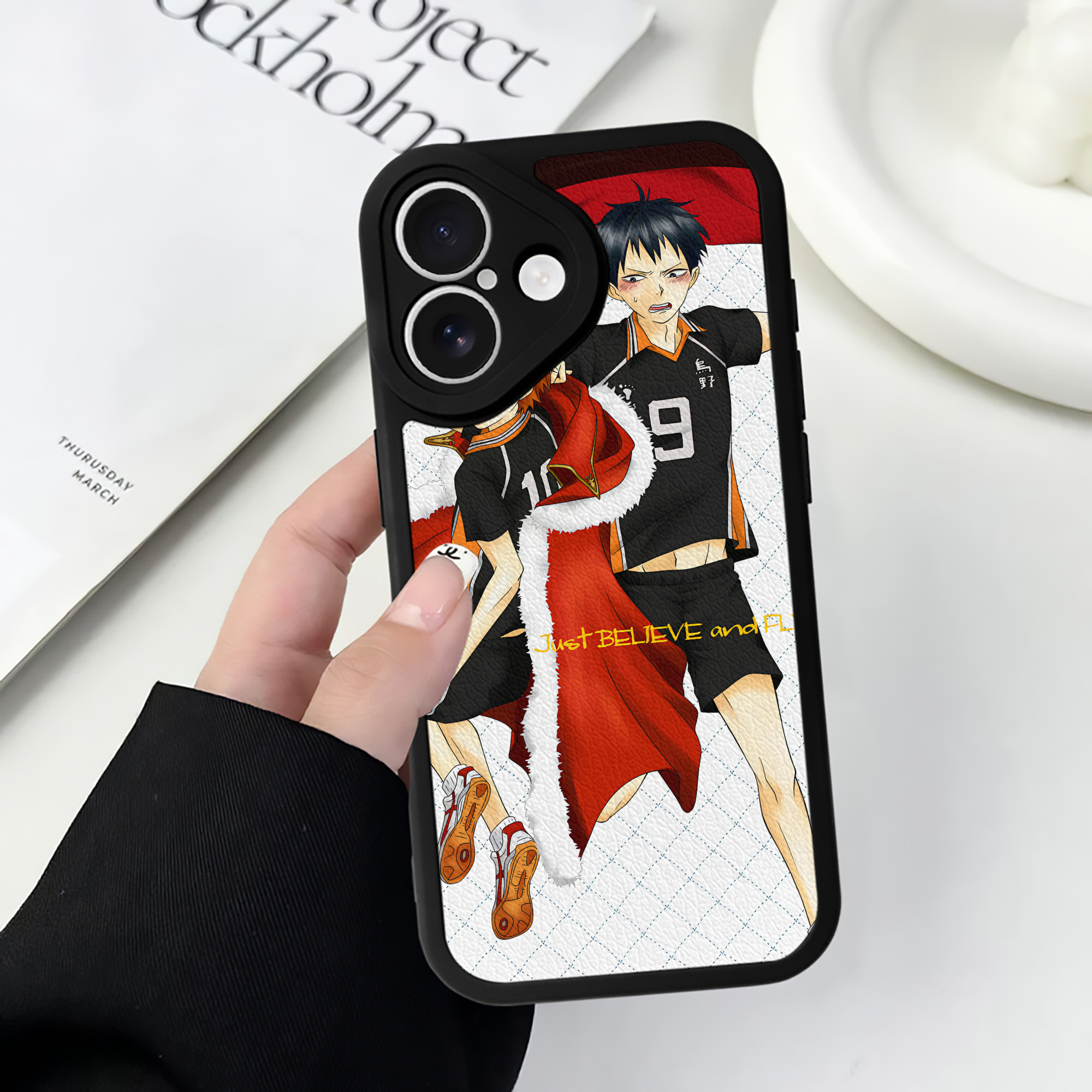 （画像用） ハイキュー!! Haikyu!! 【iPhone 16シリーズ対応】シリコンスマホケース（レザー調） 材質：シリコン